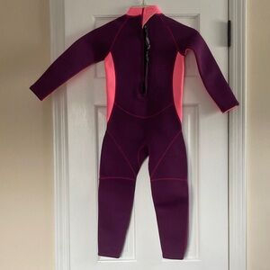 Girls Purple and Pink Full-Body Wetsuit, size L